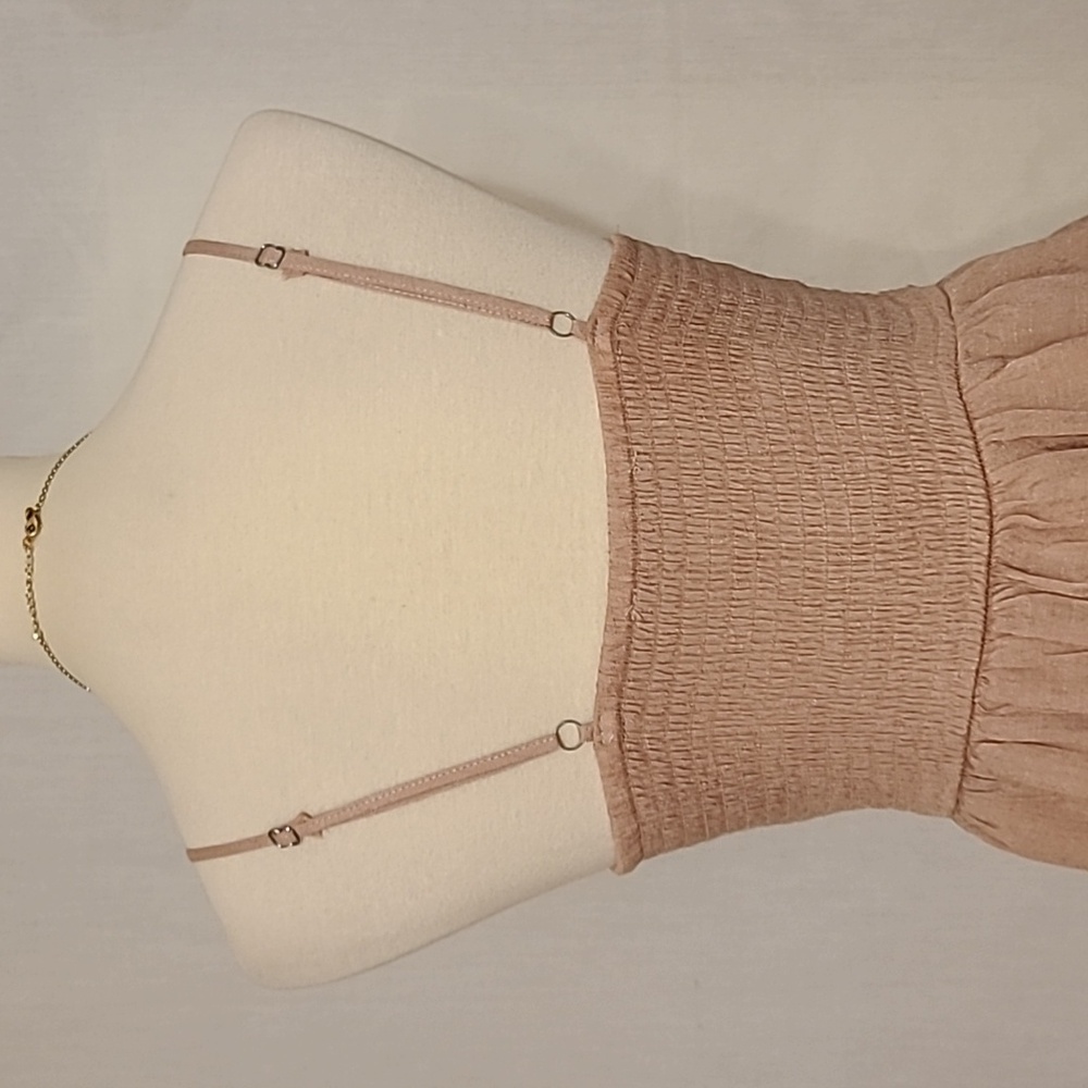 Rebellion Tan Lace Tiered Mini Dress - Picture 8 of 13